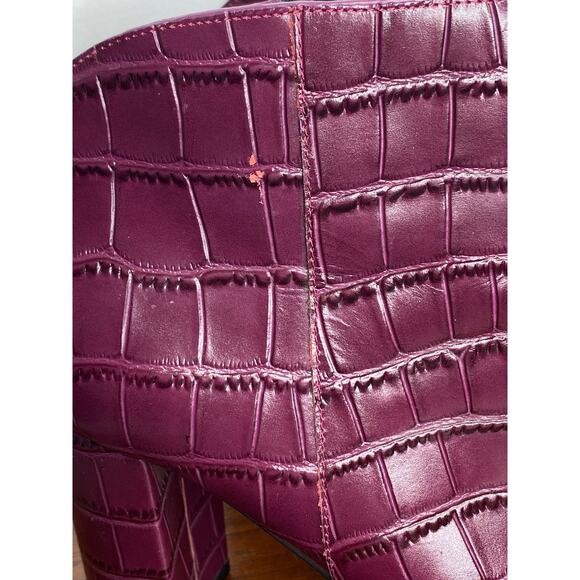 Marc fisher ltd unno - Gem Marc Fisher LTD Unno Women\'s Purple Croc Embossed Ankle Boots Pointed Toe 6.5M